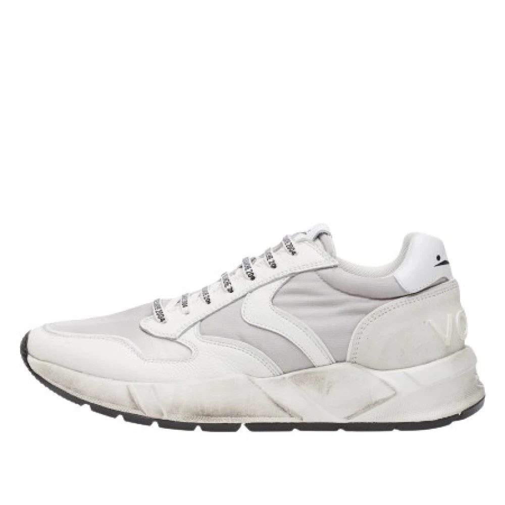 Voile Blanche Men's Gray Sneakers, 6 Uk, White Trainers With Suede Top