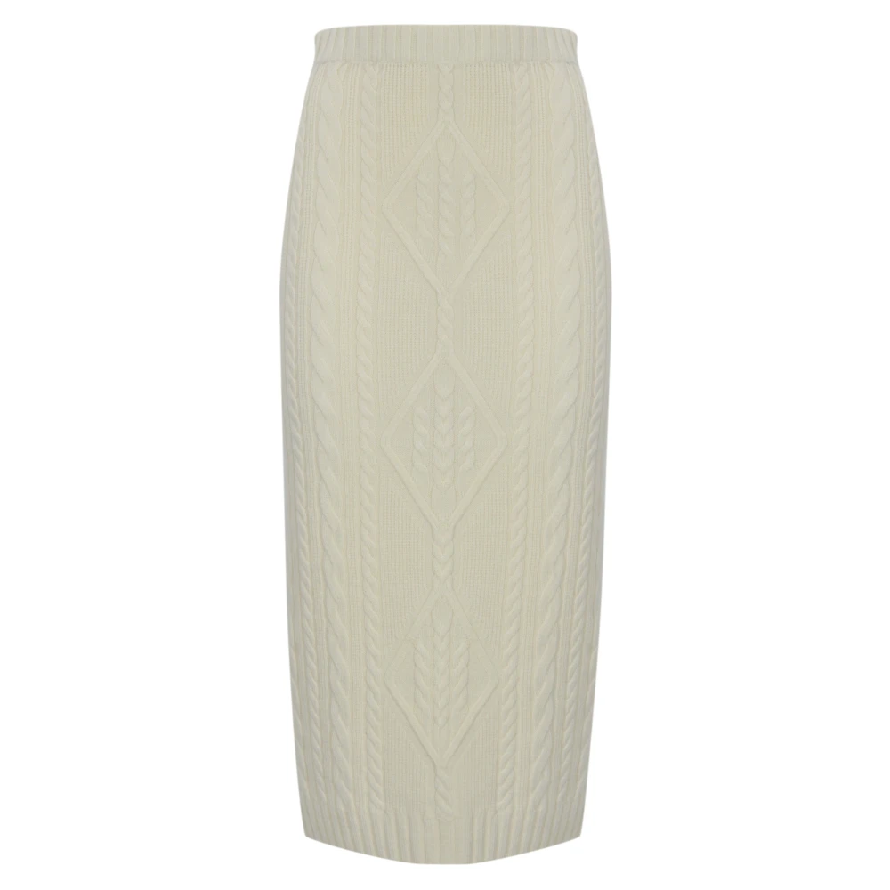 D.Exterior Gevlochten Kasjmier Zijde Wol Rok Beige Dames
