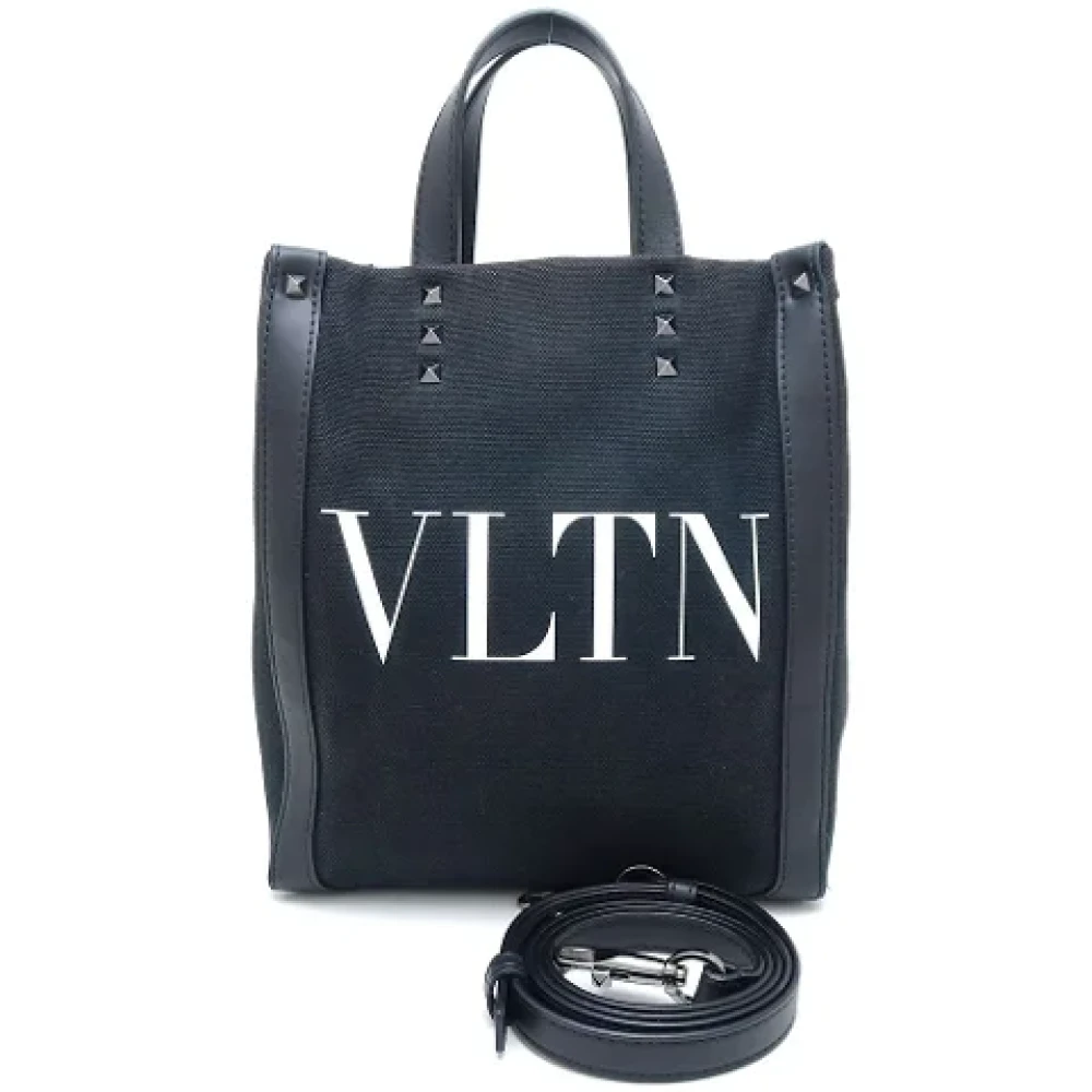 Valentino Vintage Pre-owned Canvas shoulder-bags Black Dames