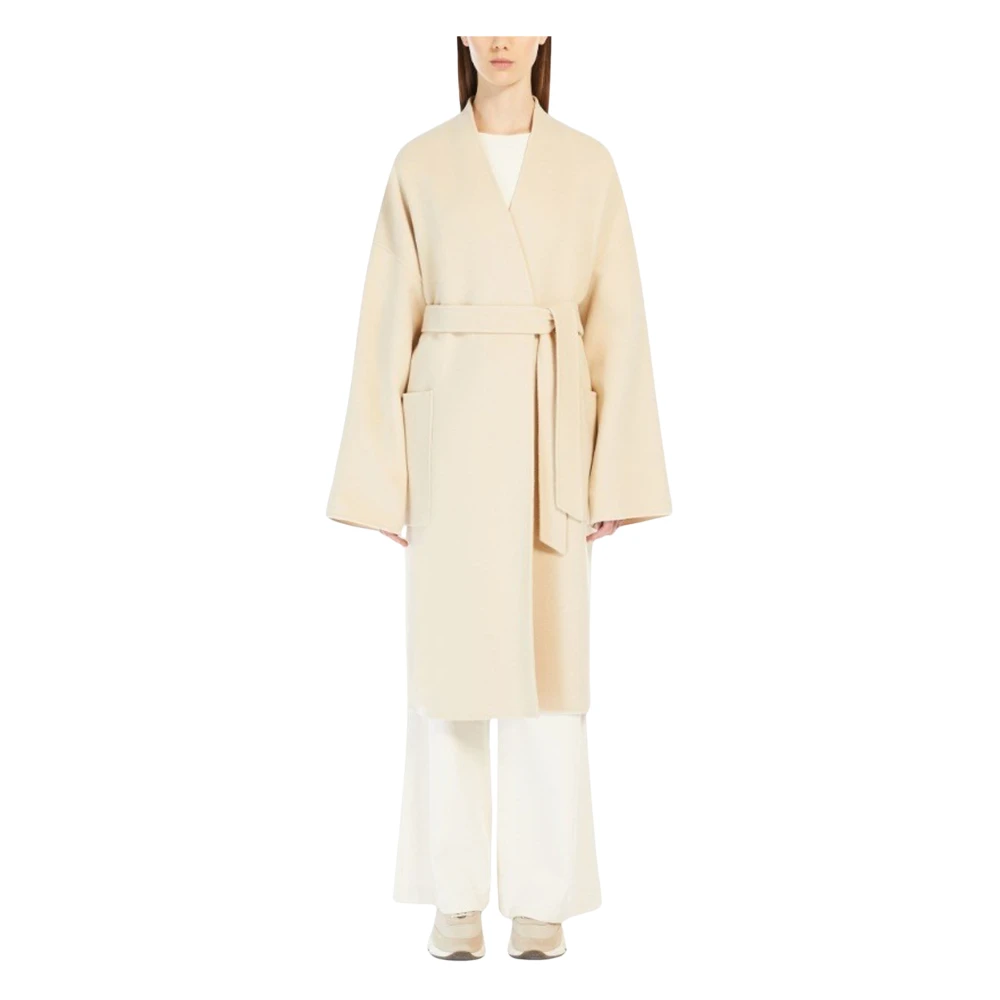 Max Mara Weekend Wikkeljas van zuivere wol Beige Dames