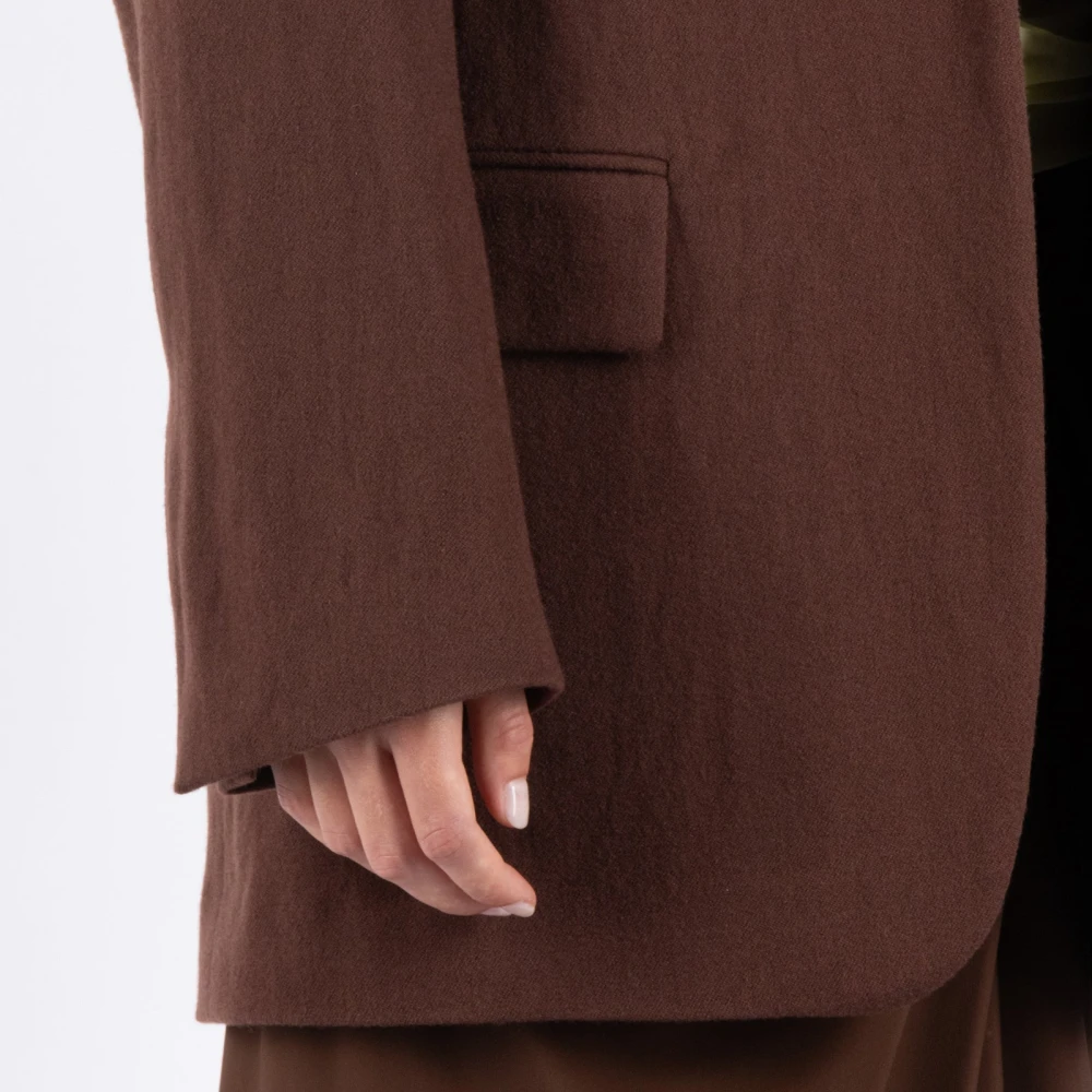 Dries Van Noten Bruine Wollen Blazer Brown Dames