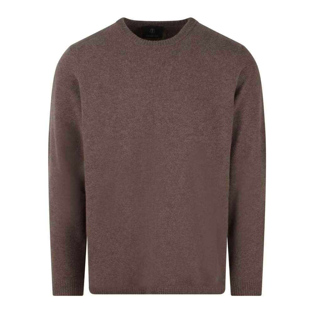 Moncler Jumbo Crewneck Wol Kasjmier Trui Brown Heren