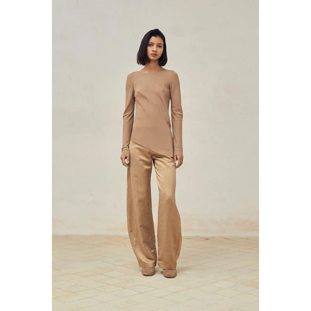 Cortana Seda Stretch Top Cacao Brown Dames