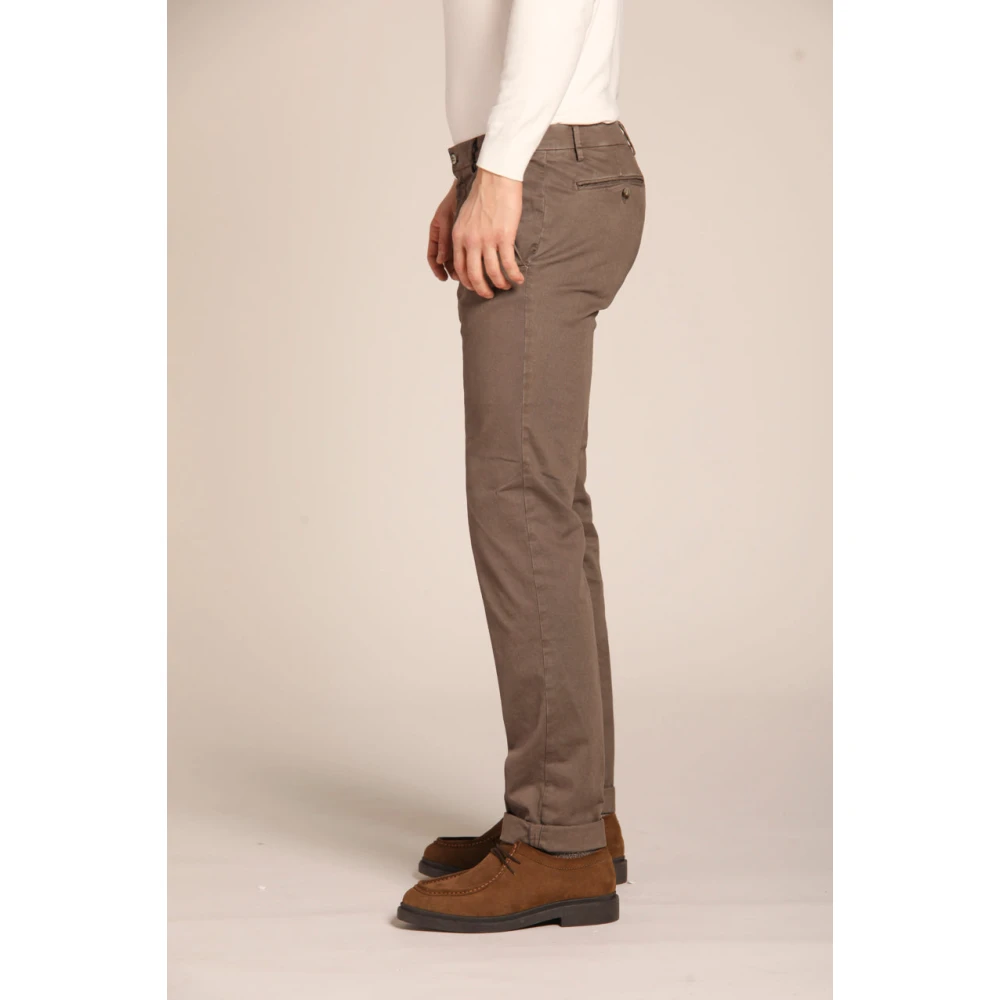 Mason's Gabardine Stretch Chino Broek Regular Fit Brown Heren