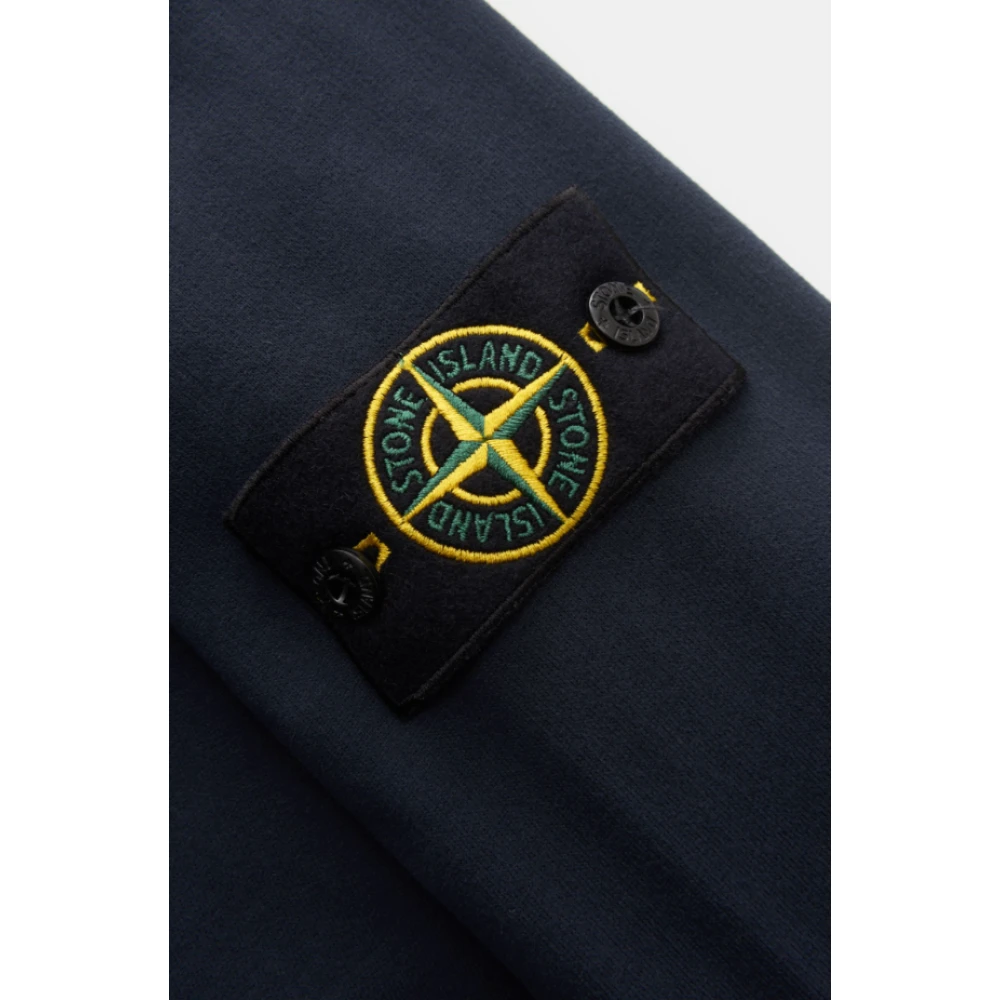 Stone Island Blauwe Hoodie van Katoen Fleece Blue Heren