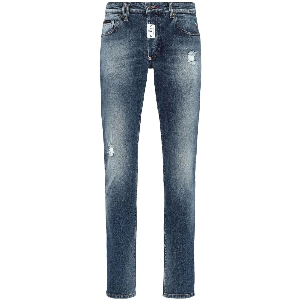 Philipp Plein Blauwe Casual Broek voor Mannen Blue Heren