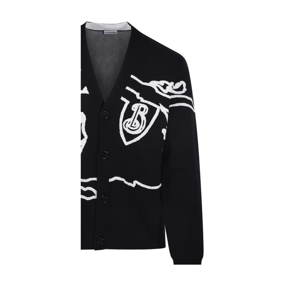 Burberry Zwart en wit vest stijlvol model Black Heren