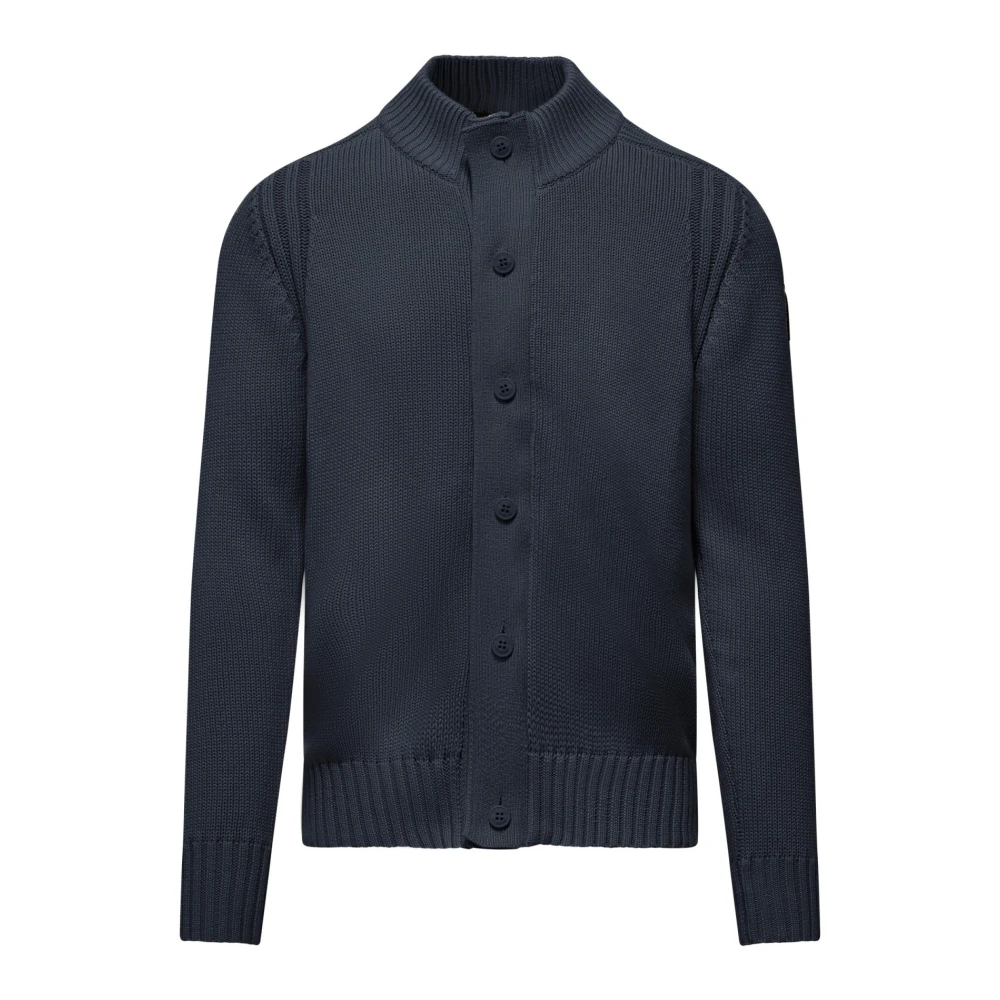 Bomboogie Herr Blå Stickade Tröjor L, Bomull, Högkrage Cardigan