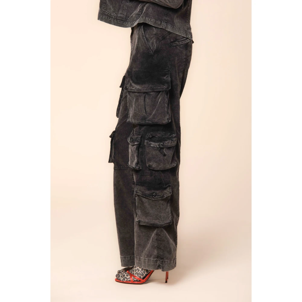 Mason's Cargo broek New Hunter fluweel straight fit Black Dames