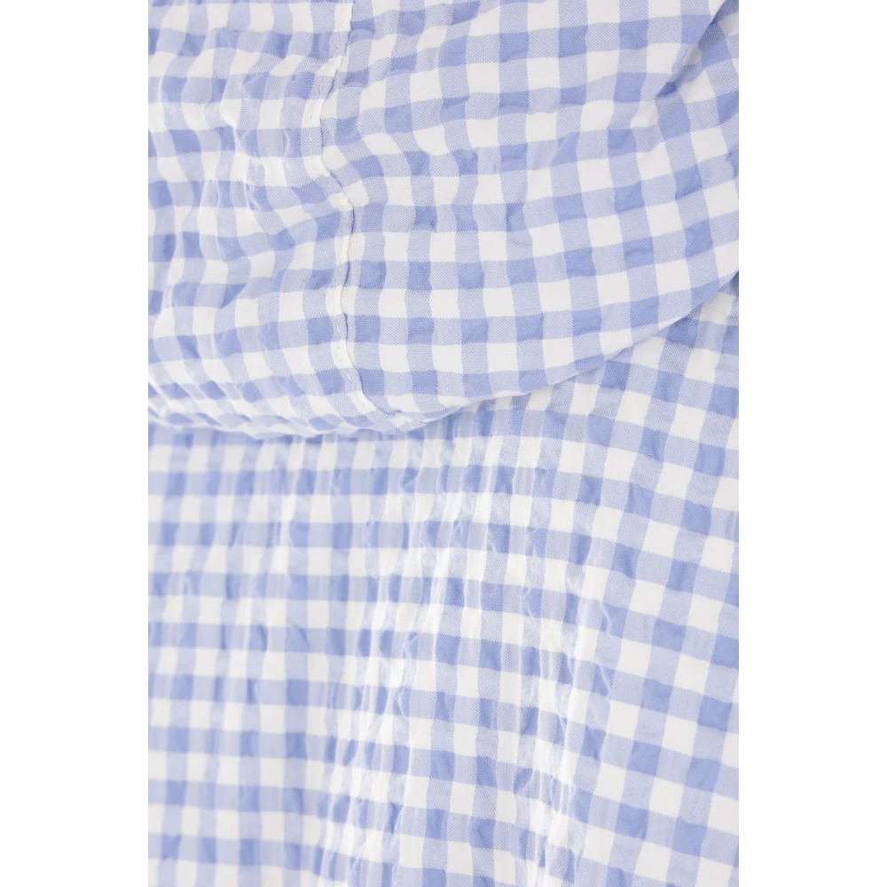 Marni Seersucker Geruite Jas met Logoborduursel Blue Heren