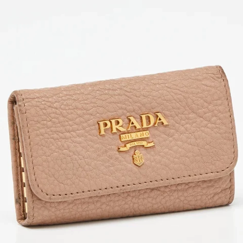 Prada Vintage Pre-owned Leather key-holders Beige Dames