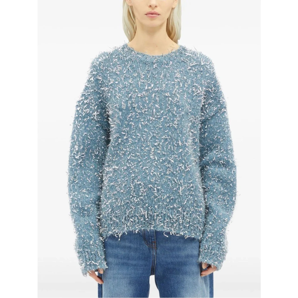 Msgm Blauwe Gebreide Kleding Dames Aw24 Blue Dames