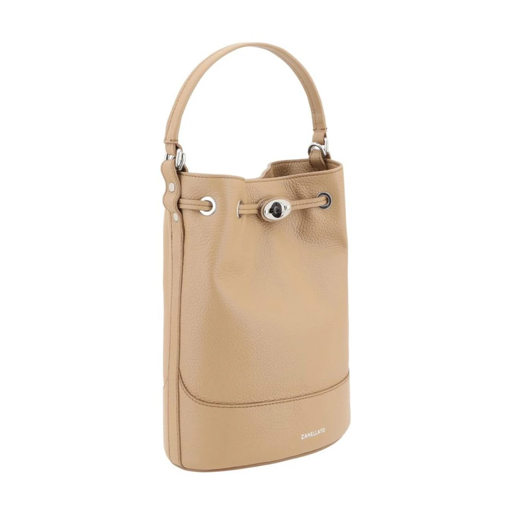 Zanellato Monogram Bucket Tas met Trekkoordsluiting Beige Dames