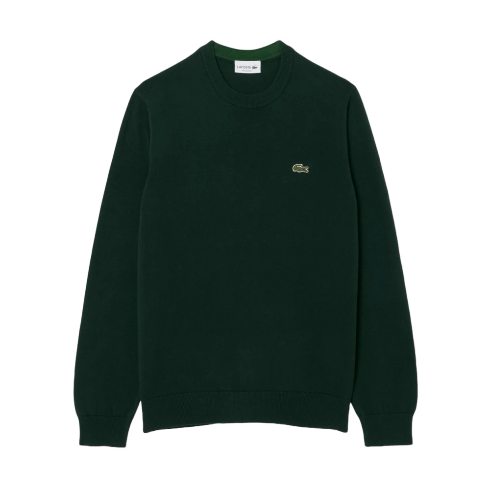 Lacoste Men's Green Round-Neck Knitwear, Xl, Crew-Neck Jumper