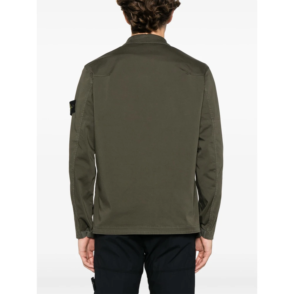 Stone Island Groene jassen met plooizakken Green Heren