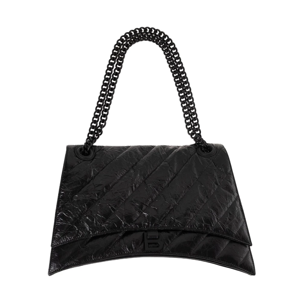 Balenciaga Crush Large shoulder bag Black, Dam