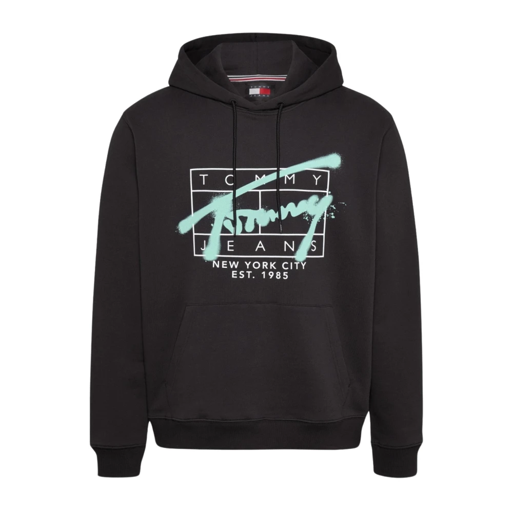 Tommy Jeans Handtekening Hoodie Zwart Black Heren