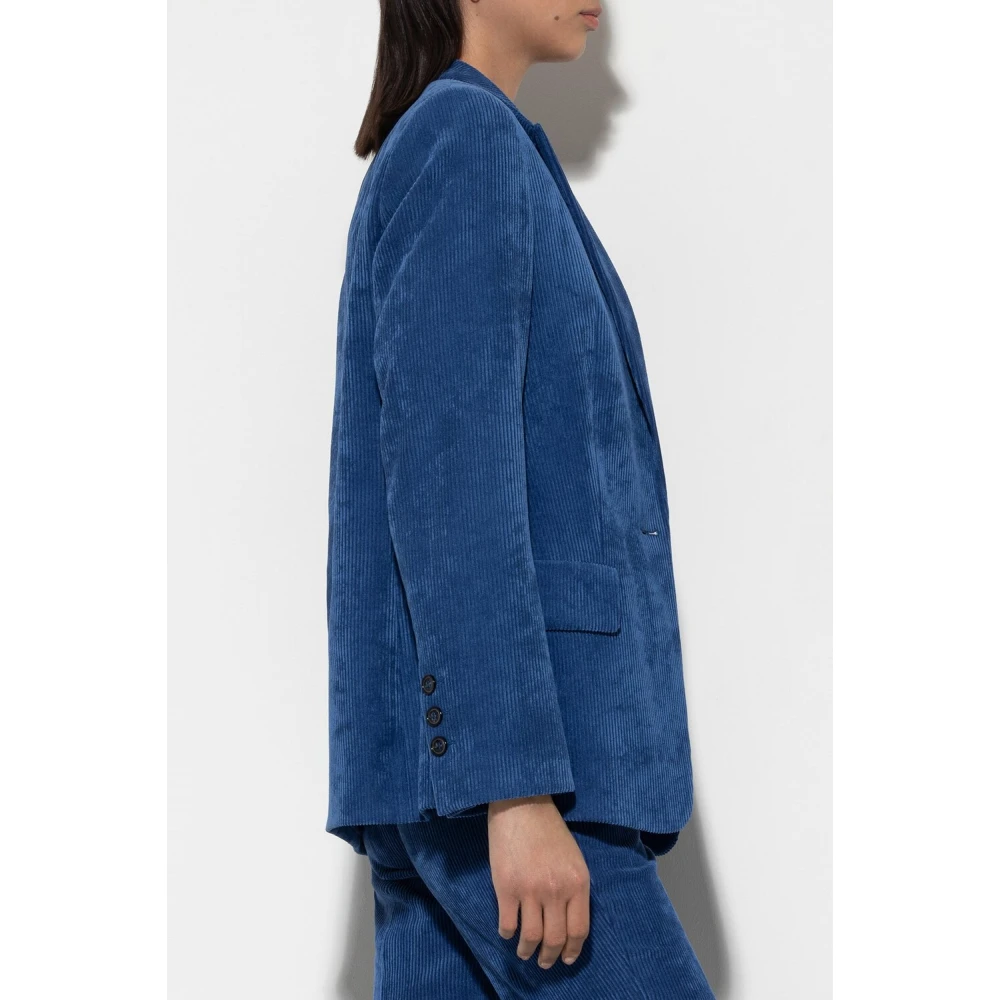 LUISA CERANO Corduroy Casual Blazer Klassieke Kraag Blue Dames