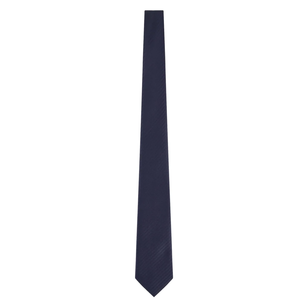 Armani Blauwe Zijden Jacquard Stropdas Elegante Stijl Blue Heren