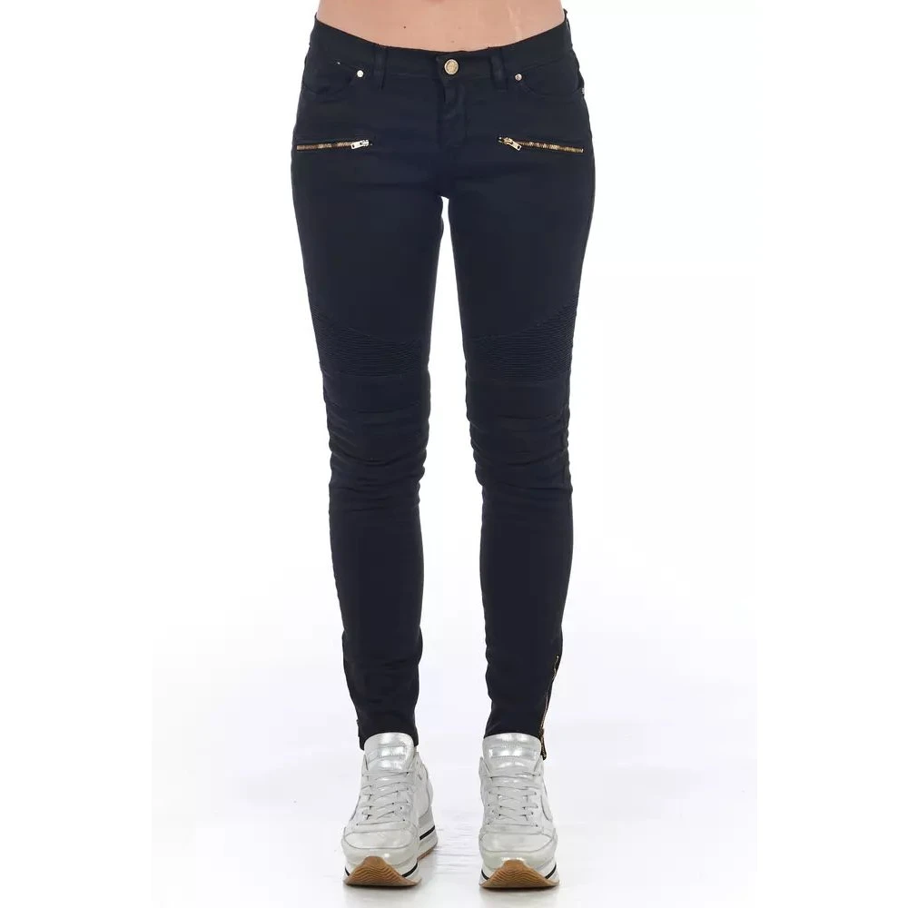 Elegant Biker Stretch Denim Jeans