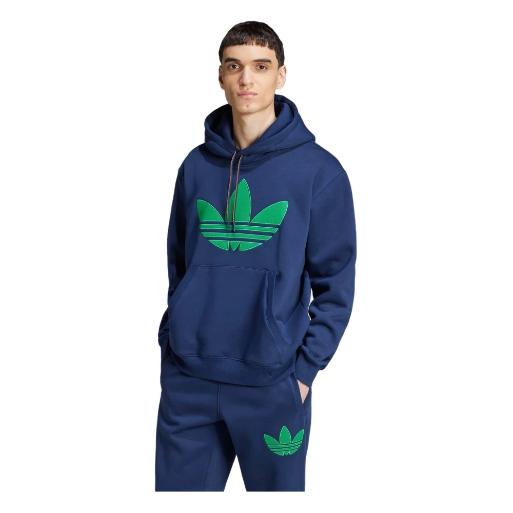 Adidas Originals 70s Fleece Hoodie Blue Heren