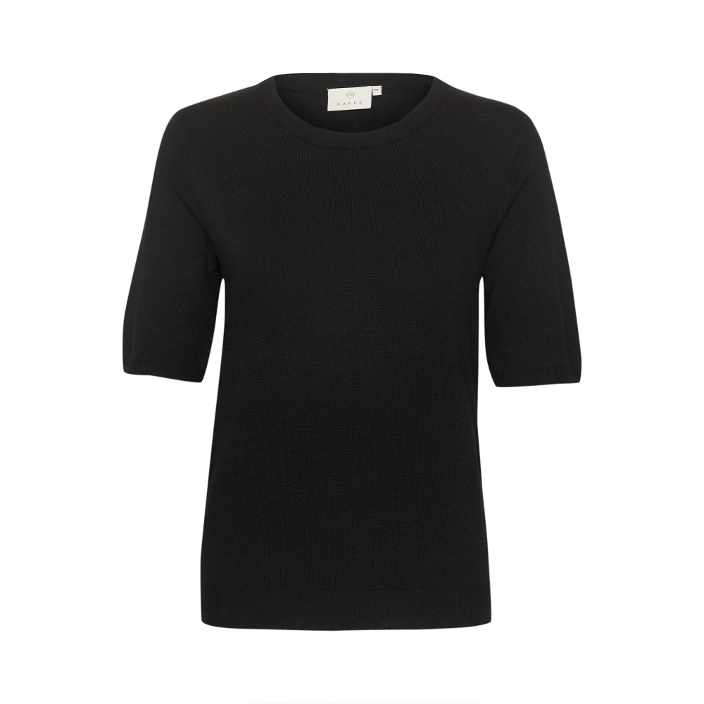 Kaffe Women's Black Round-Neck Knitwear,, Deep Knit Pullover Jumper 2XL