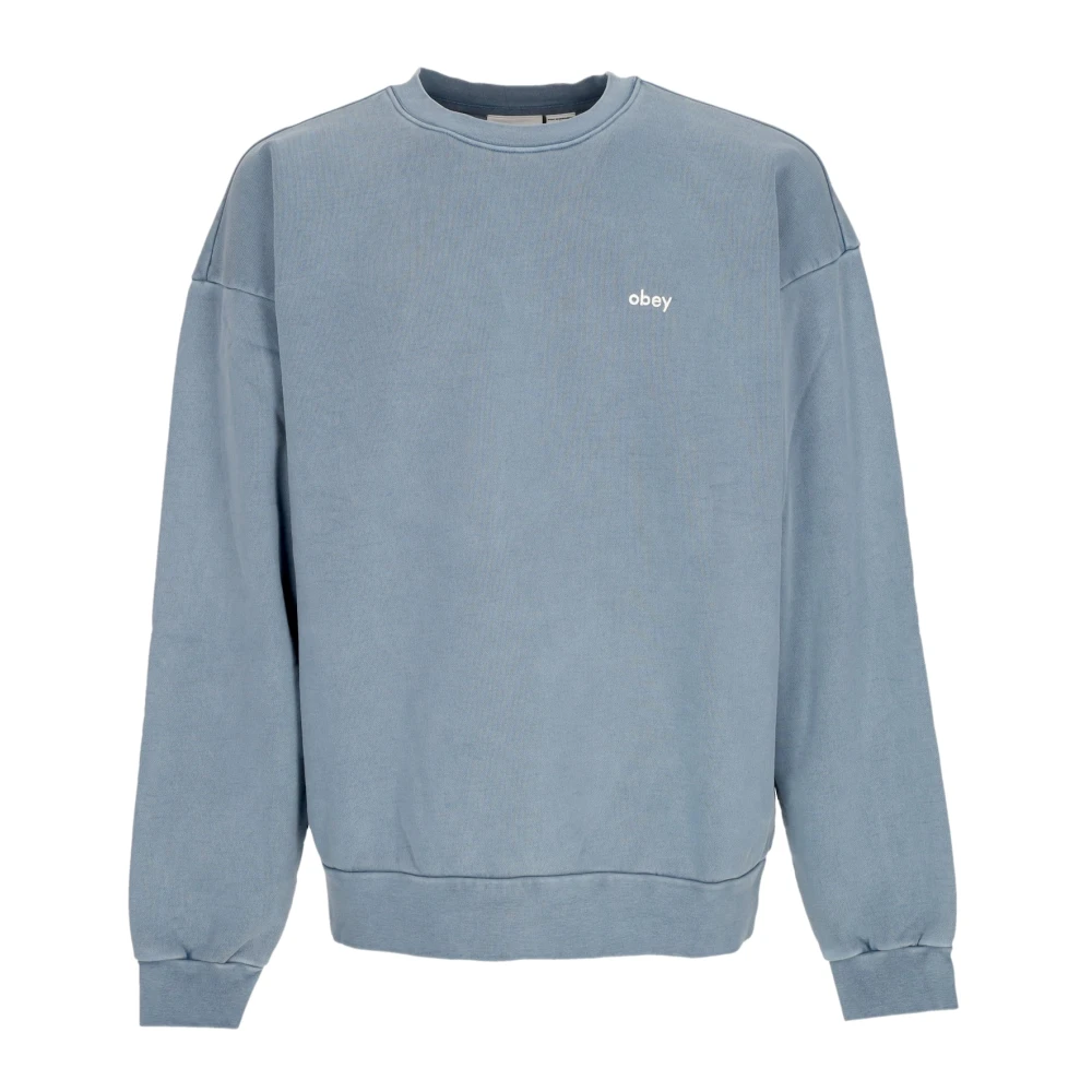 Obey Blue Sweatshirts, Male, Xl, Lightweight Crewneck Sweatshirt