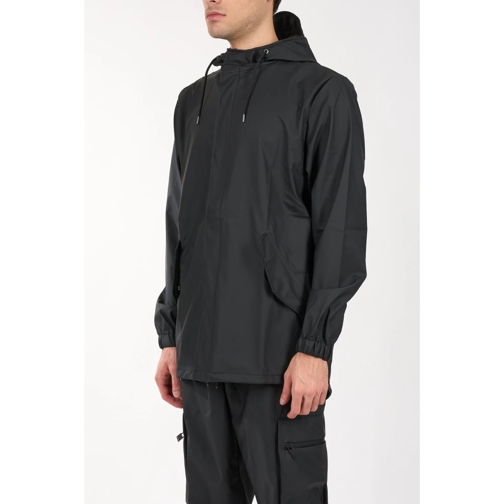 Rains Waterdichte Fishtail Jas met Capuchon Black Heren