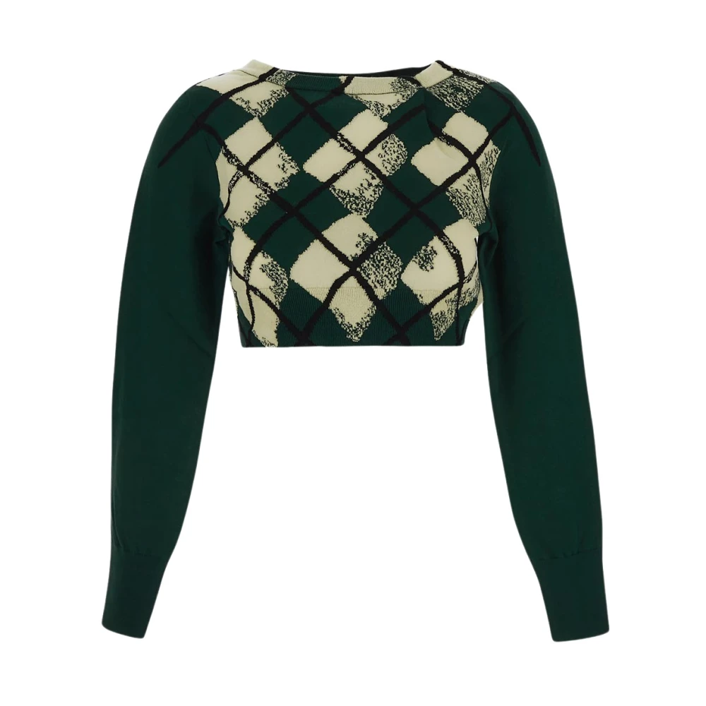 Burberry Katoenen cropped knitwear Green Dames