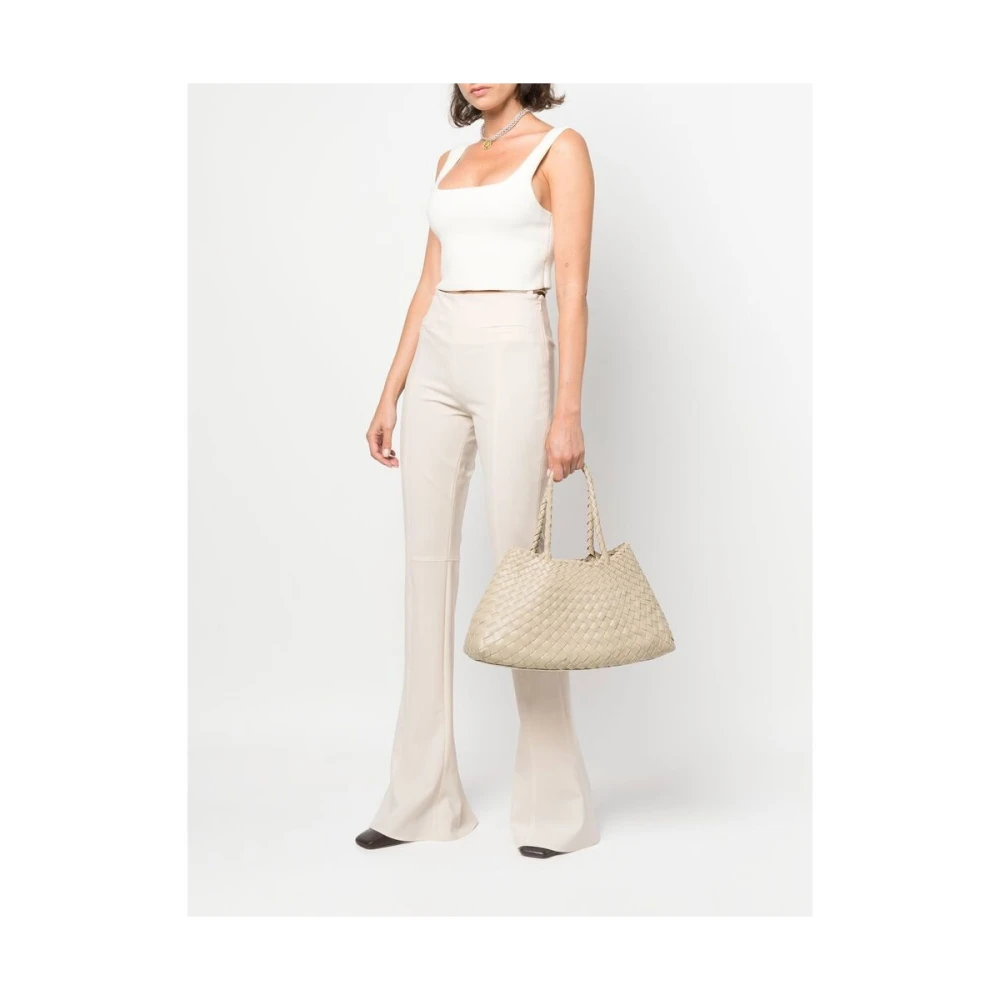 Dragon Diffusion Crème Geweven Leren Schoudertas Beige Dames