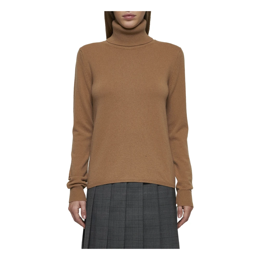 Max Mara Studio Sestri Kamelenwol Kasjmier Coltrui Trui Brown Dames