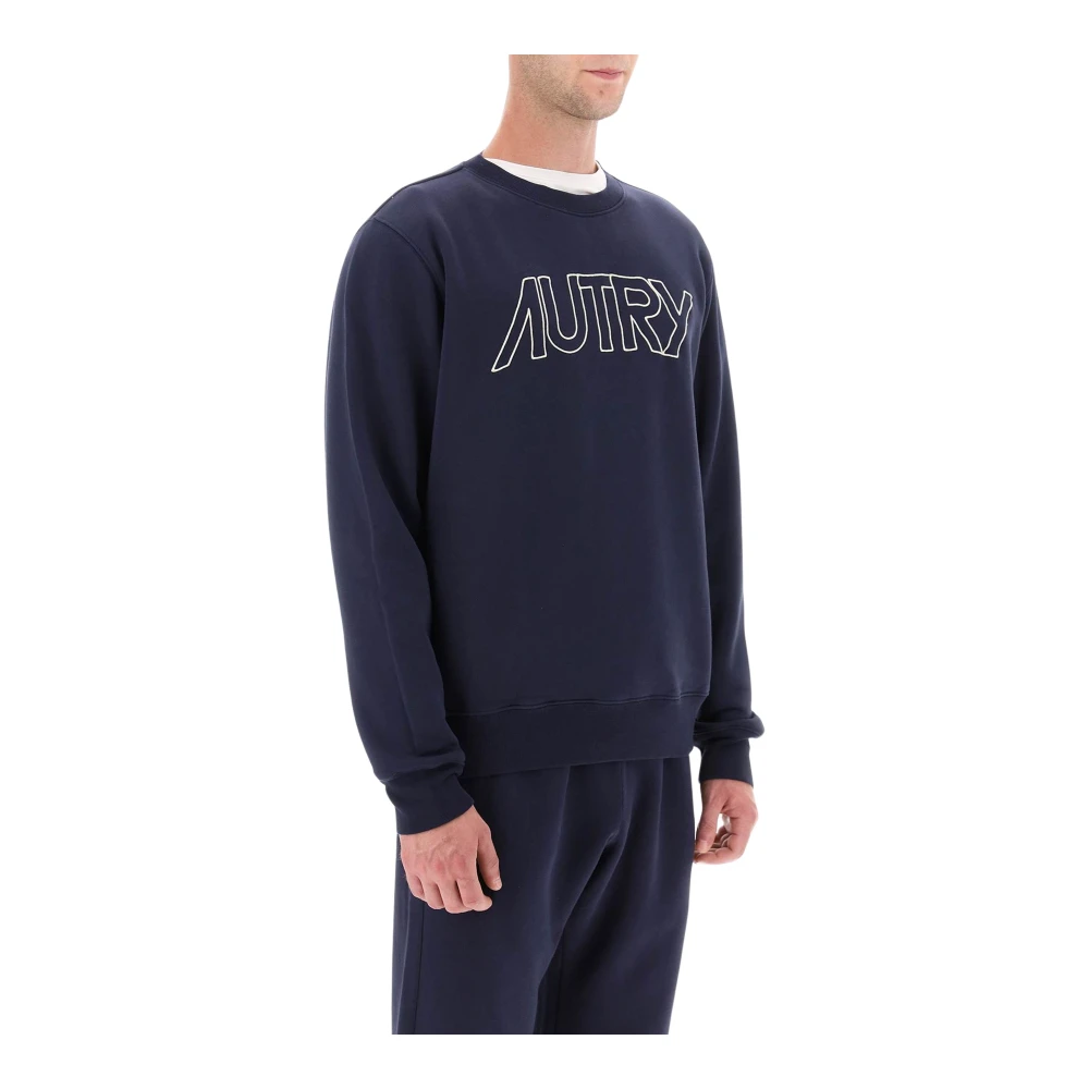 Autry Sweatshirt met geborduurd logo Blue Heren