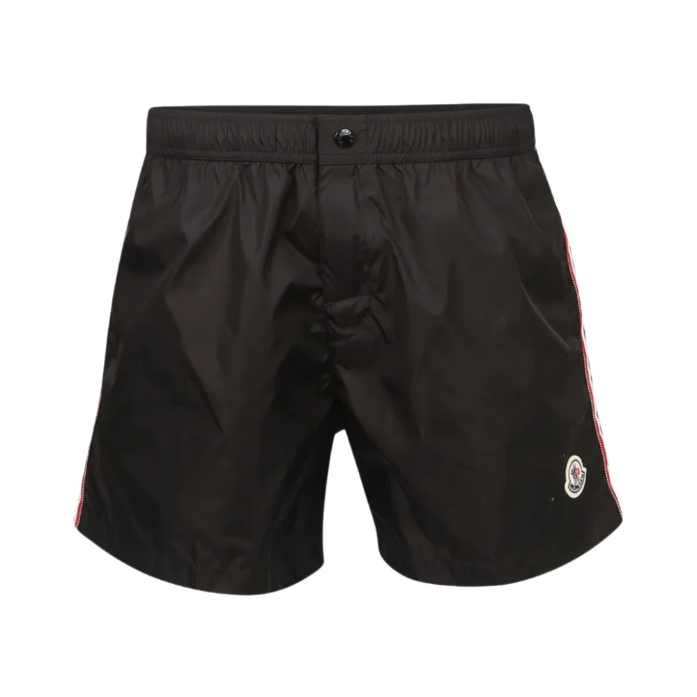 Moncler Black Logo Patch Swim Shorts - Male - Beachwear - S - Swimwear