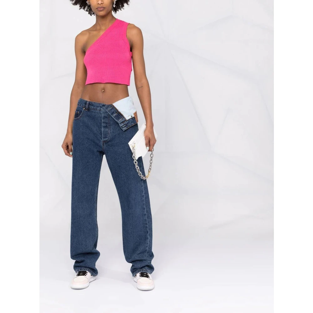 Jacquemus Roze Mesh Gebreide Top Pink Dames