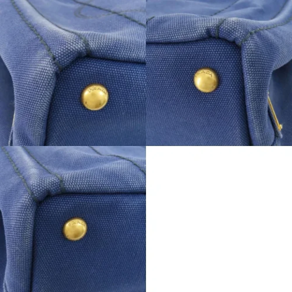 Prada Vintage Pre-owned Canvas handbags Blue Dames