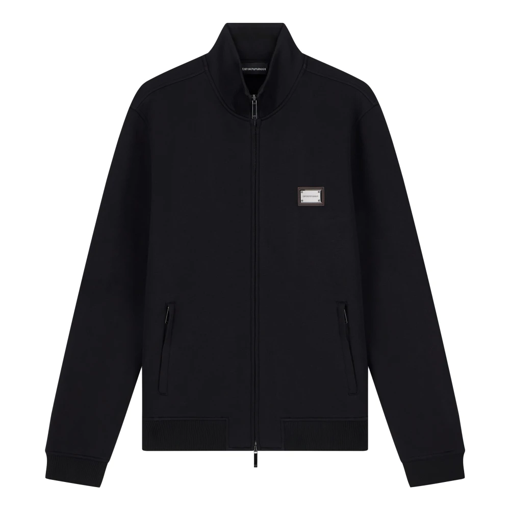 Emporio Armani Black Zip-Throughs, Male, L, Jumpers