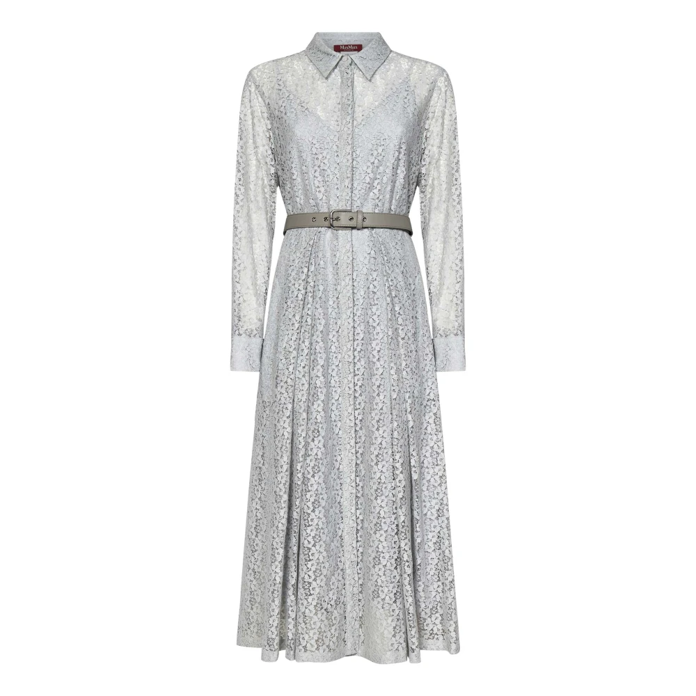 Max Mara Bloemenkant Overhemdjurk in Grijs Gray Dames