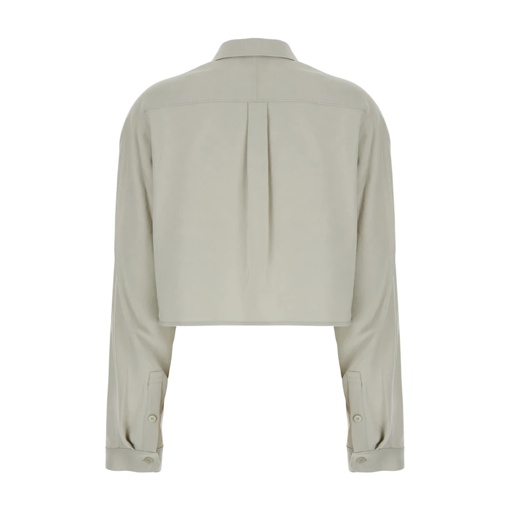 LOW Classic Khaki Groene Crop Shirt met Zakken Green Dames