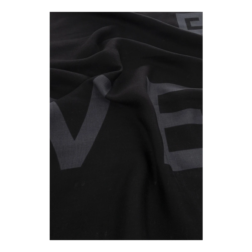 Givenchy Logo Sjaal met Franje Afwerking Black Unisex
