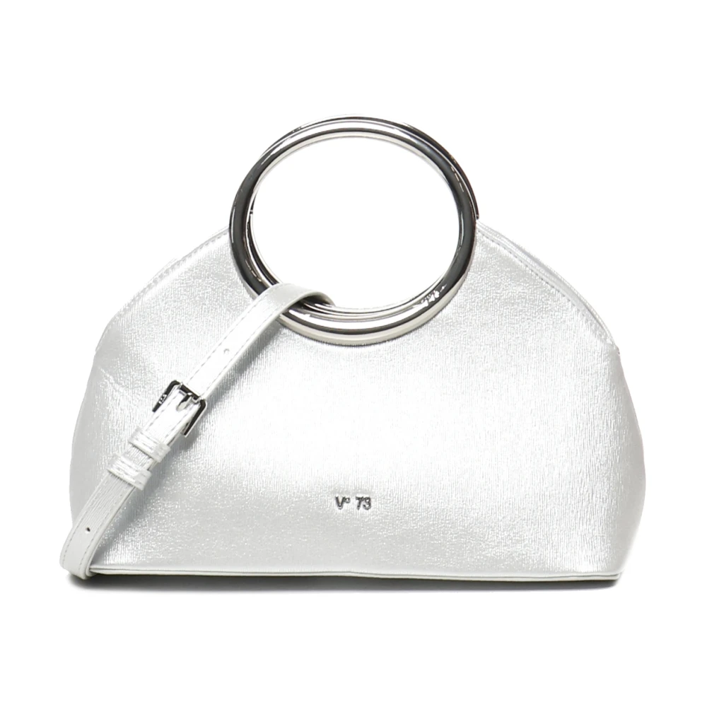 V73 Zilveren Clutch Tas met Cirkel Handvat Gray Dames