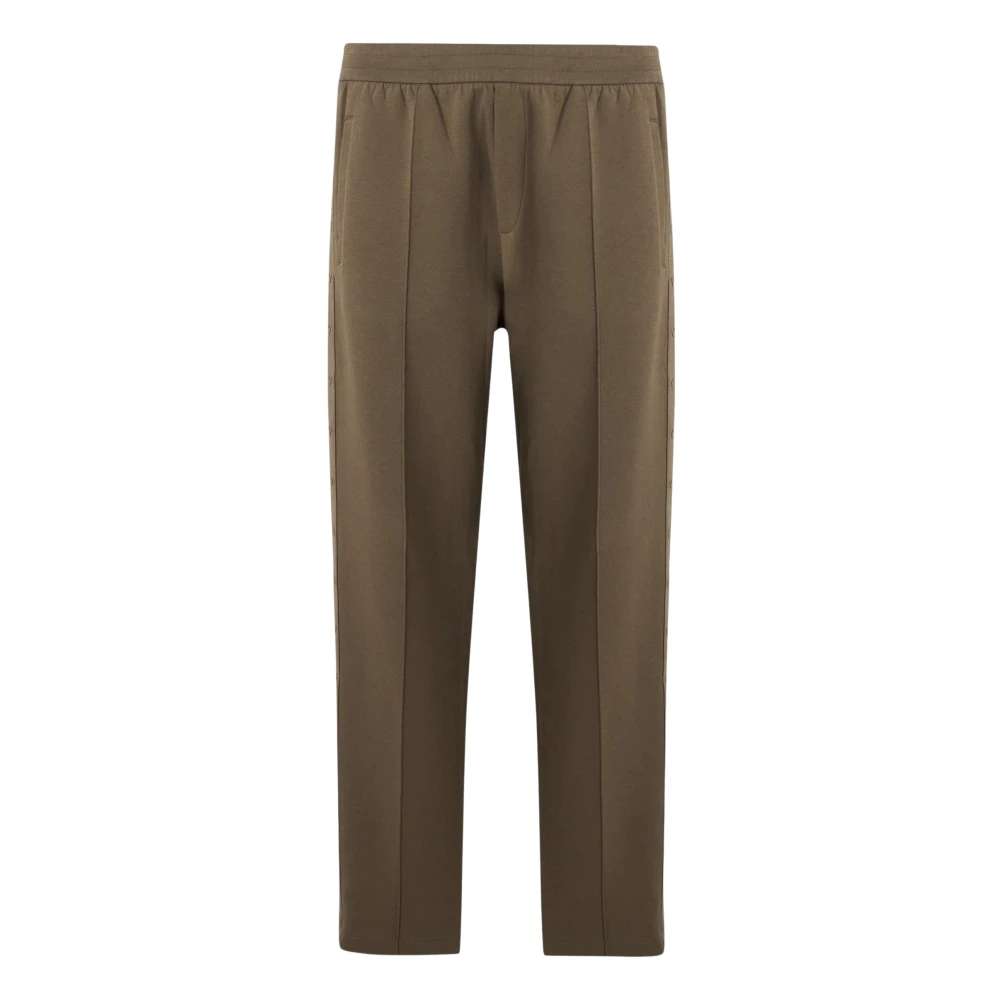 Emporio Armani Mannelijk Bruin Broeken Heren, M, Katoen, Sportbroek Met Logobies