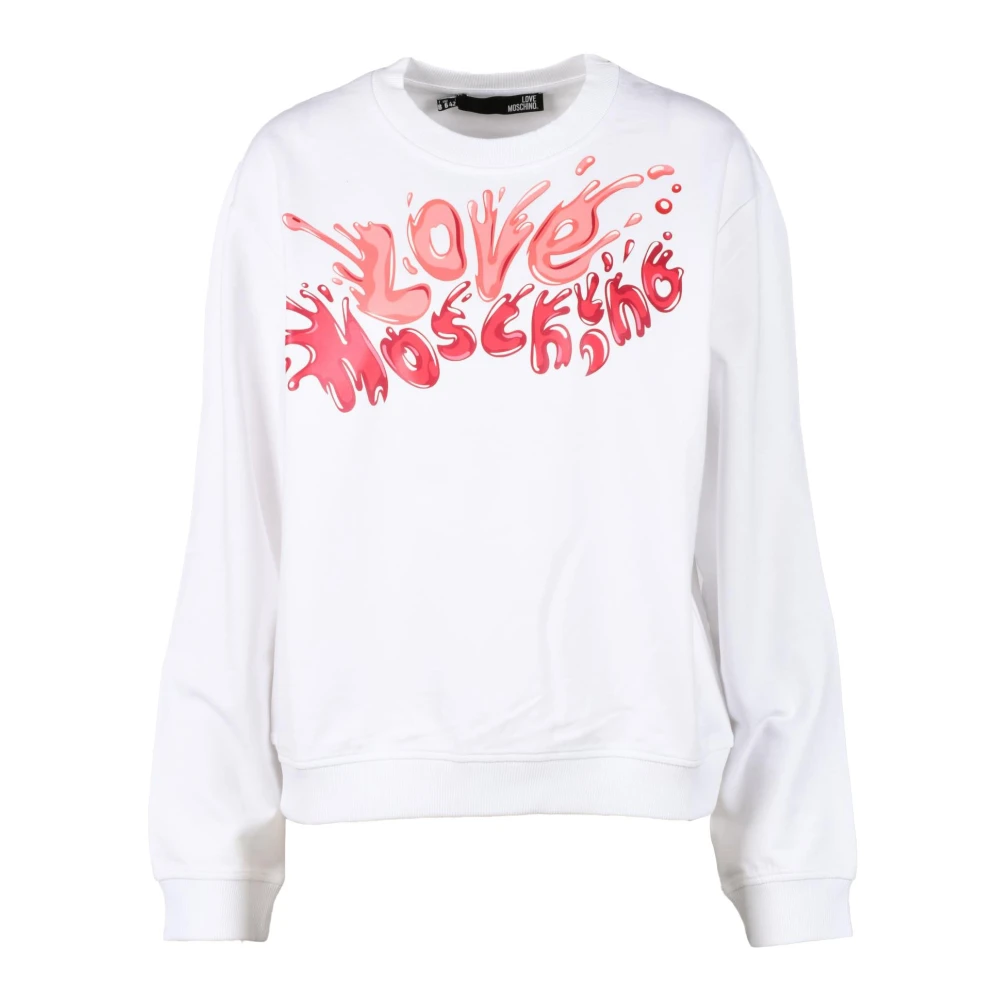 Love Moschino Katoenen Gebreide Trui White Dames