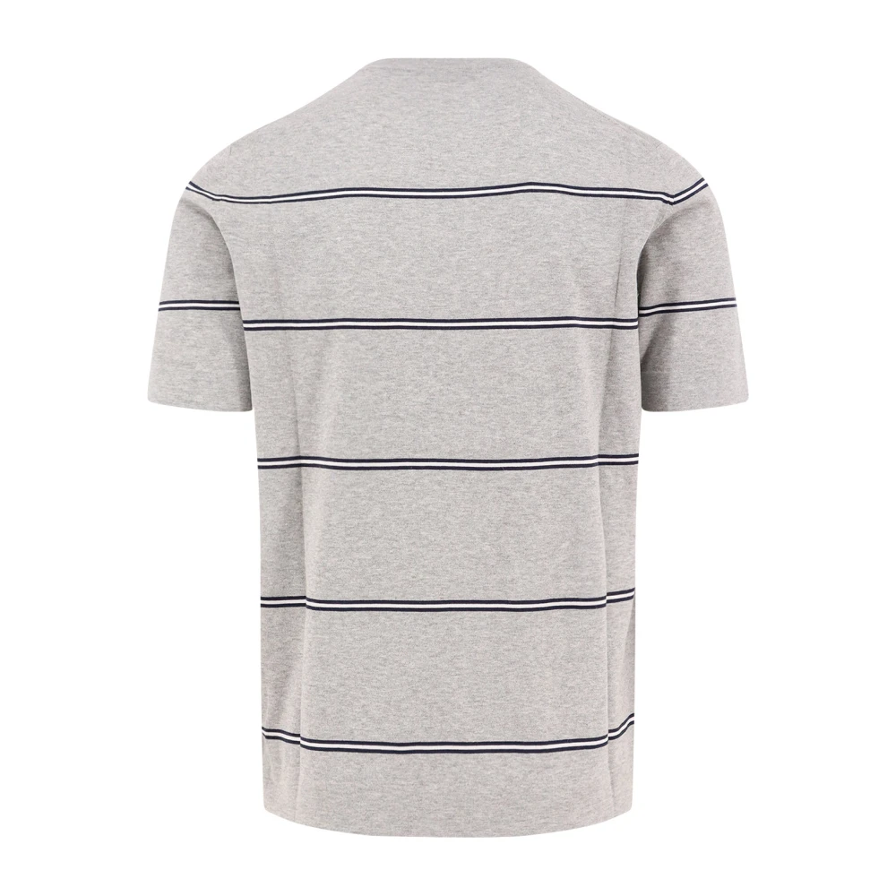 BRUNELLO CUCINELLI Gestreept Katoenen Crew-Neck T-Shirt Gray Heren