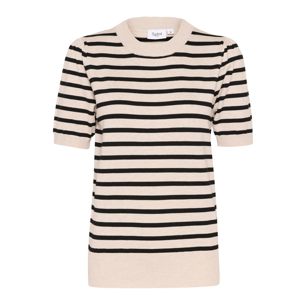 Saint Tropez Gestreepte Pullover Trui Grijs Morn Gray Dames