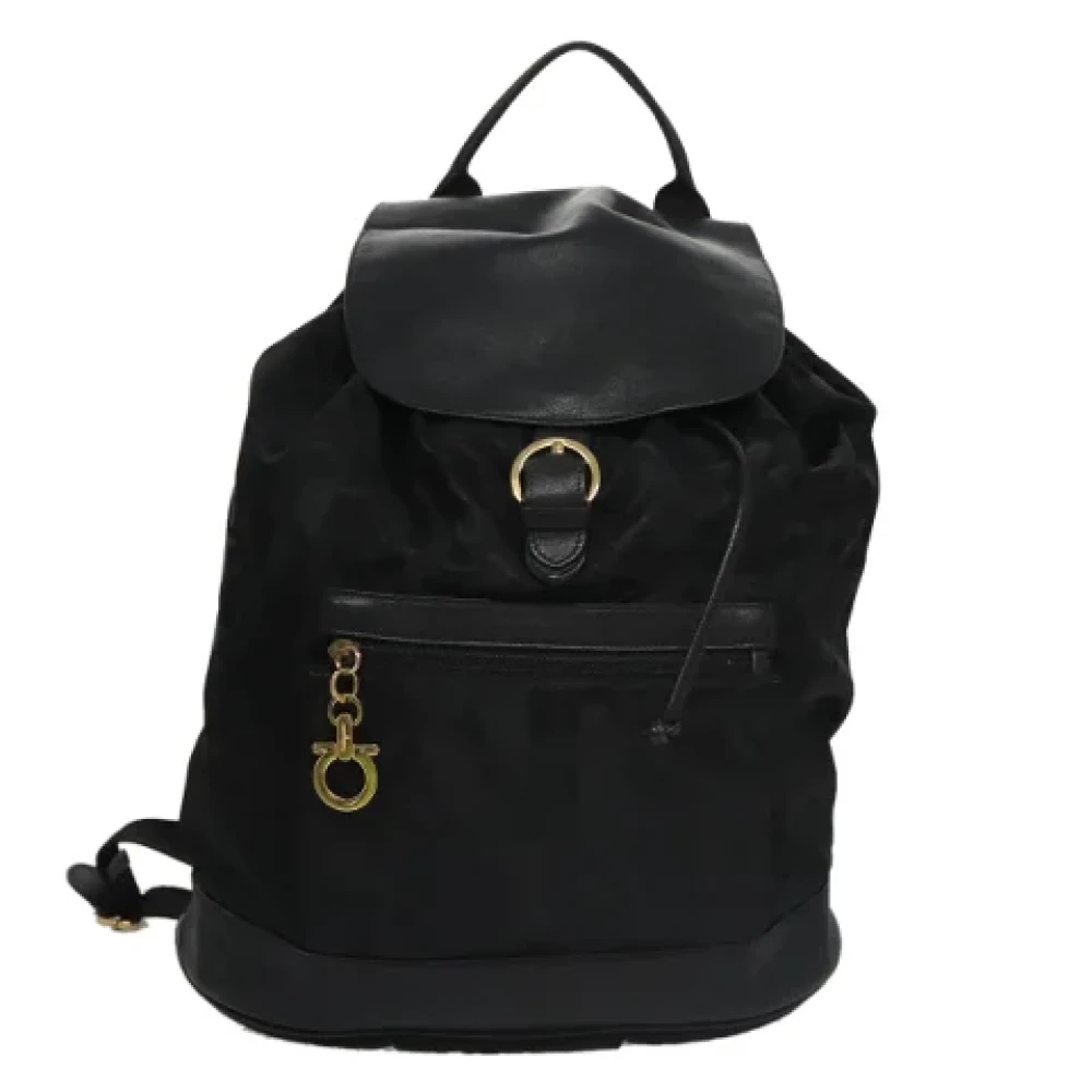 Salvatore Ferragamo Pre-owned Nylon backpacks Black Dames