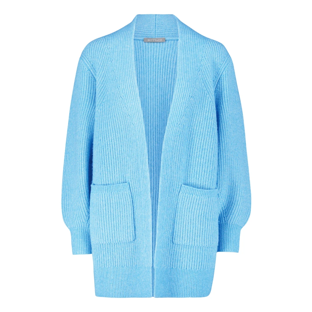 Betty & Co Gebreid Vest zonder Sluiting Blue Dames