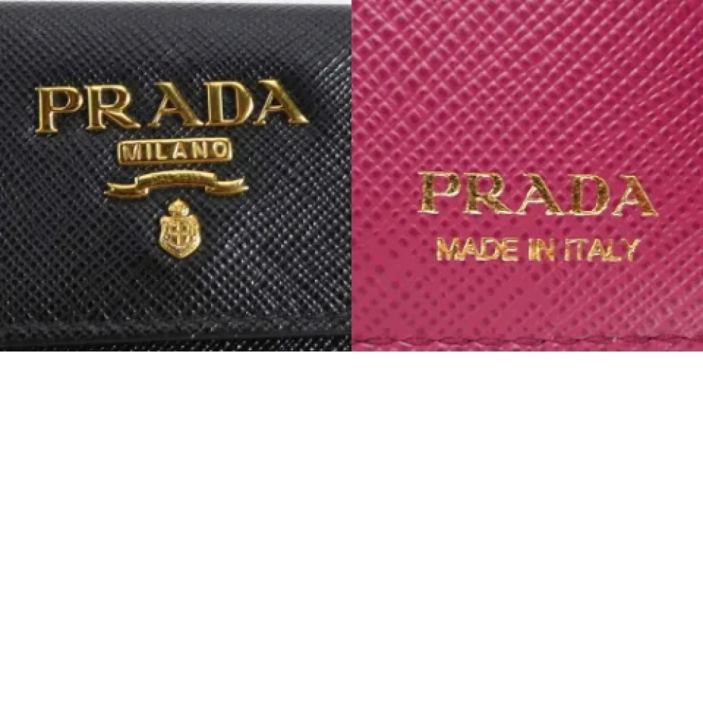 Prada Vintage Pre-owned Leather wallets Black Dames