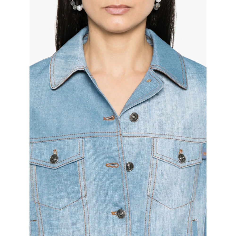 Ermanno Scervino Lichtblauwe Knoopjas Blue Dames