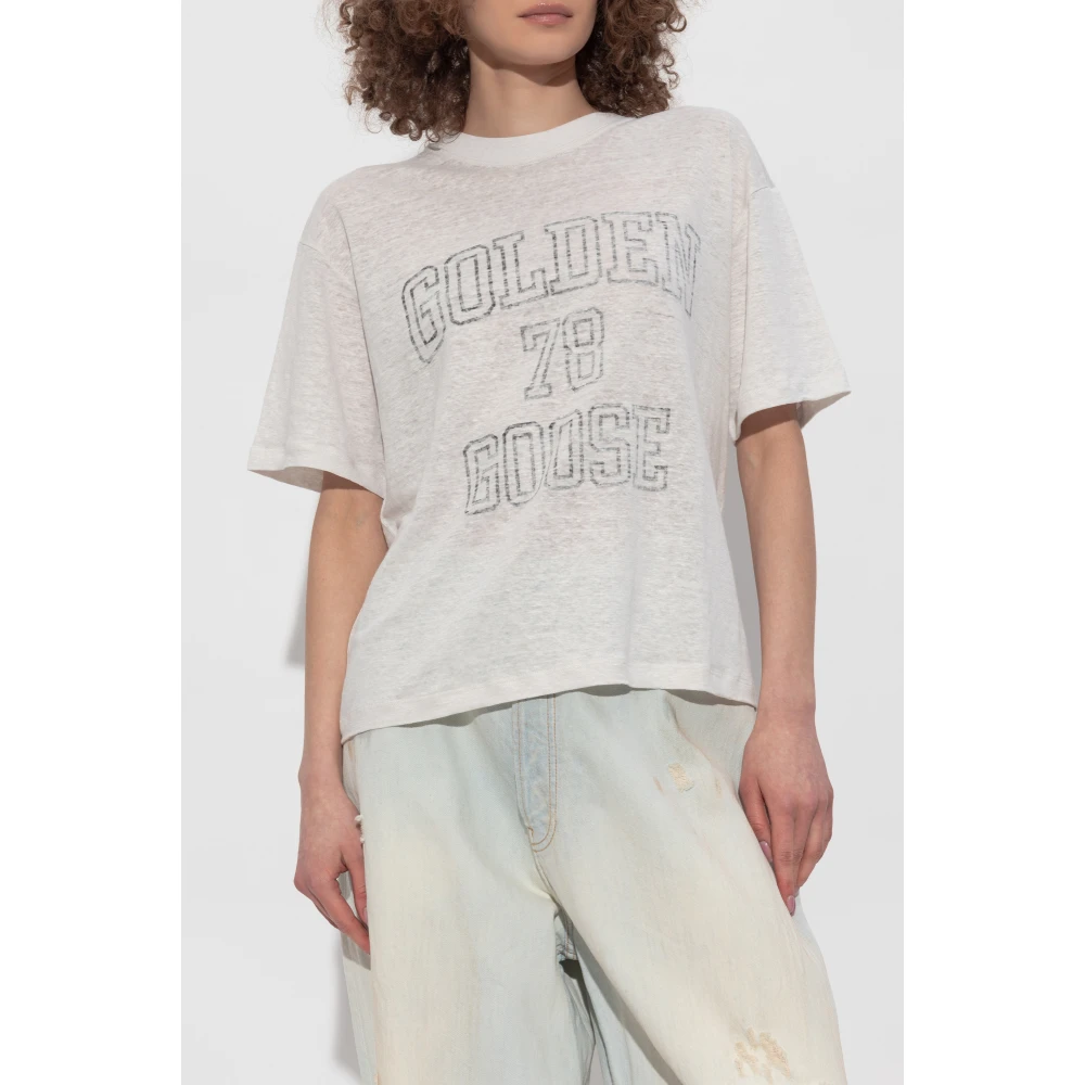 Golden Goose Linnen T-shirt Beige Dames
