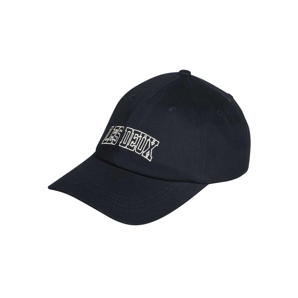 Les Deux Baseball Cap met Contrasterend Logo Blue Heren